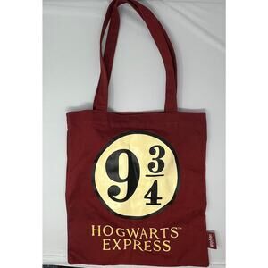 Harry Potter Hogwarts Express 9 3/4 Canvas Tote Bag Maroon Color